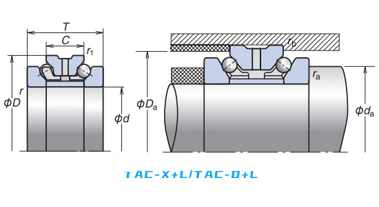 角接觸球軸承，品牌：NSK，尺寸圖3