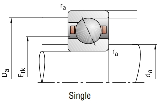角接觸球軸承，品牌：BARDEN，尺寸圖1