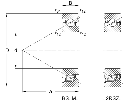 角接觸球軸承，品牌：IBC，尺寸圖1